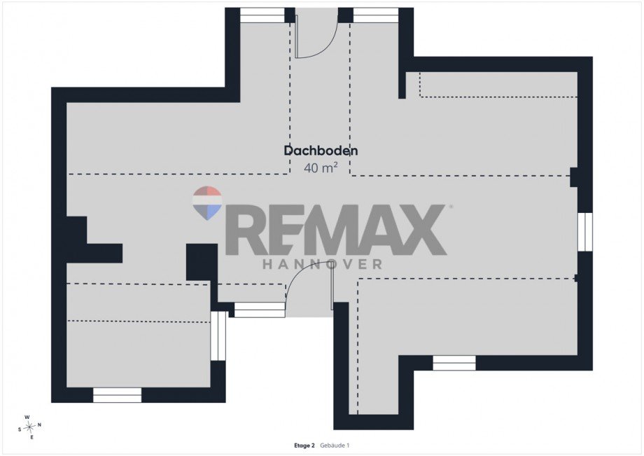 Grundriss des Studios im Dachbodens Reihenmittelhaus Hildesheim