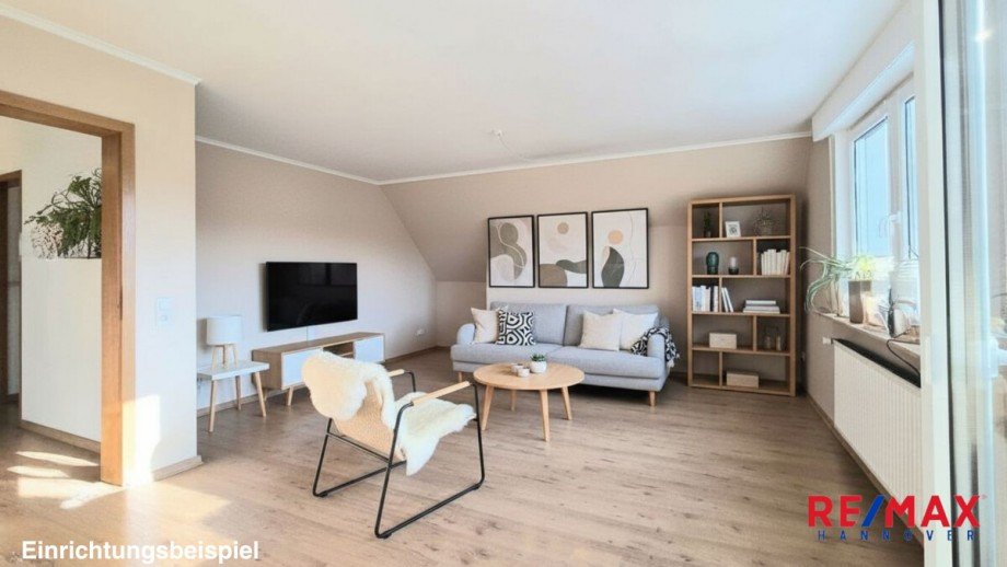 Wohnzimmer OG gestaged Zweifamilienhaus Wedemark / Bissendorf