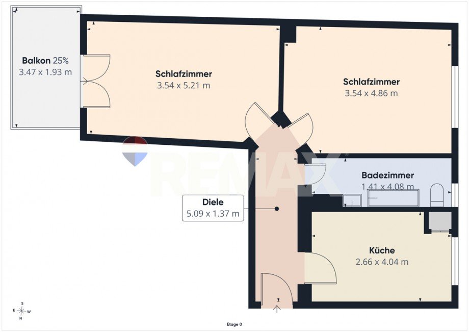Grundriss Beispielwohnung 2 Etagenwohnung Hannover / Vahrenwald