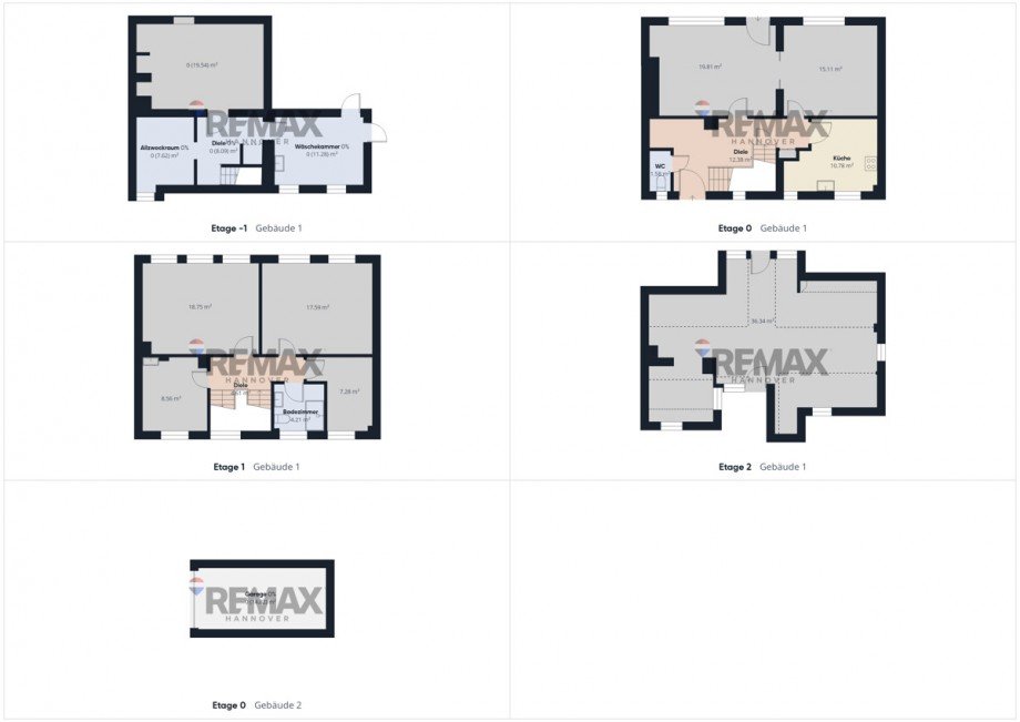 Grundriss des Hauses mit Garage Reihenmittelhaus Hildesheim