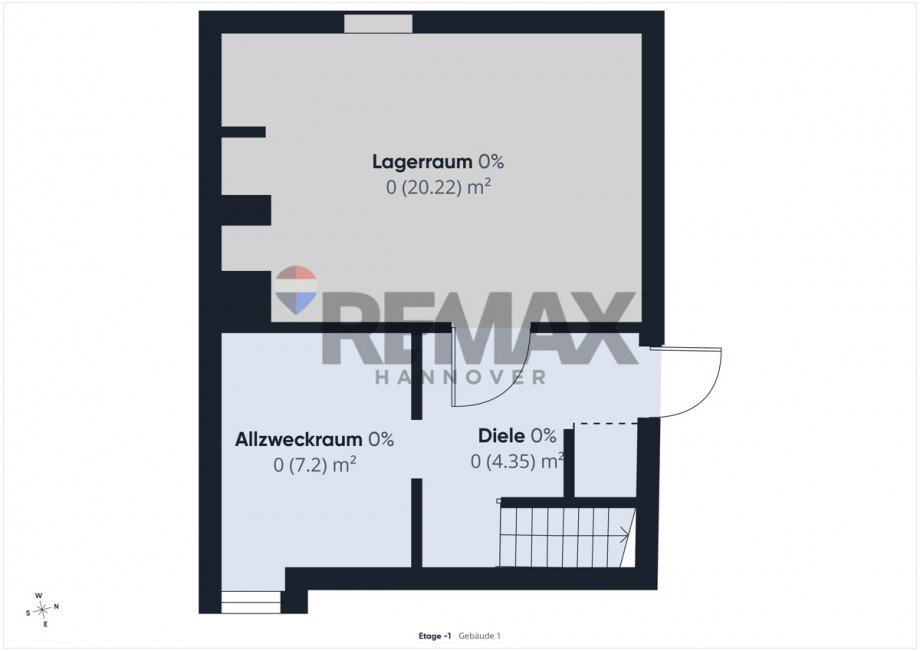 Grundriss des Kellers Reihenmittelhaus Hildesheim