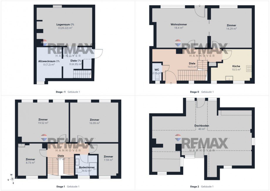 Grundrisse das Hauses Reihenmittelhaus Hildesheim