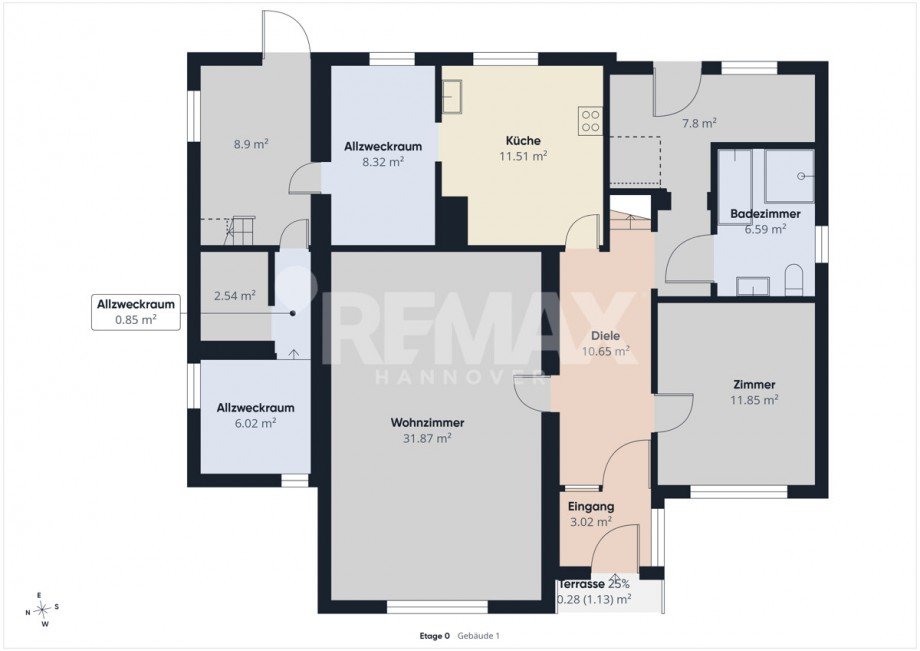 Grundriss des Erdgeschosses Einfamilienhaus Bockenem / Ortshausen