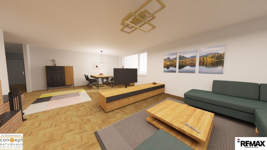 Wohnzimmer mit Einrichtung._02jpg Erdgeschosswohnung Hagenburg