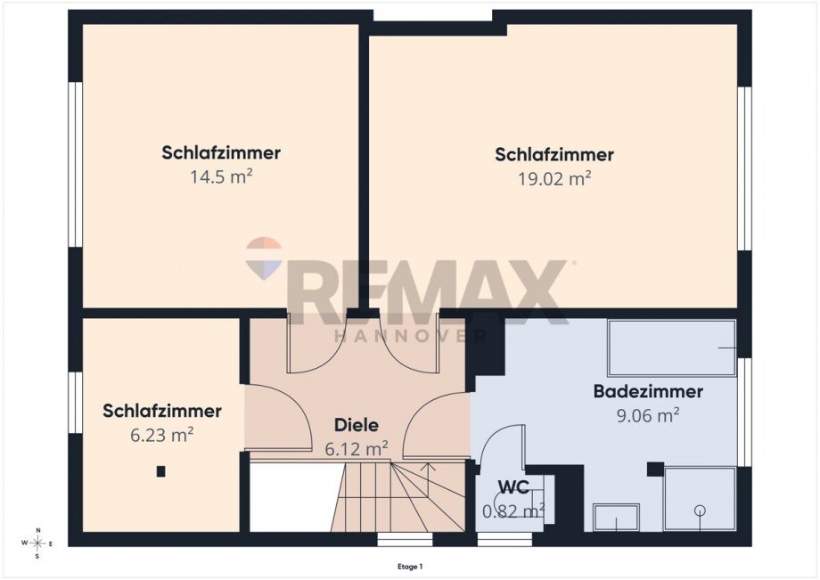 25_Grundriss 1.OG Reihenendhaus Hannover