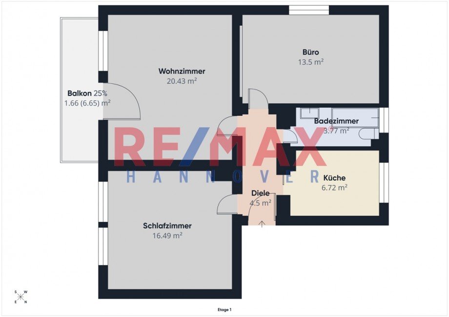 Grundriss OG Wohnung Mehrfamilienhaus Hannover