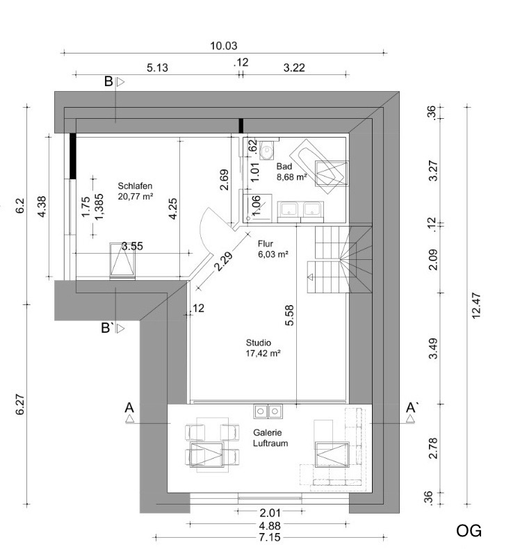 Grundriss OG Einfamilienhaus Burgdorf