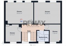 Grundriss des Ersten Stockes Gro�z�giges Reihenmittelhaus in gefragter Lage der Marienburger H�he