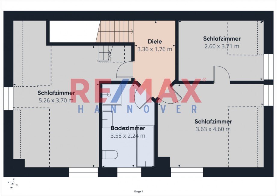 Grundriss - OG Doppelhaush�lfte Bad Fallingbostel