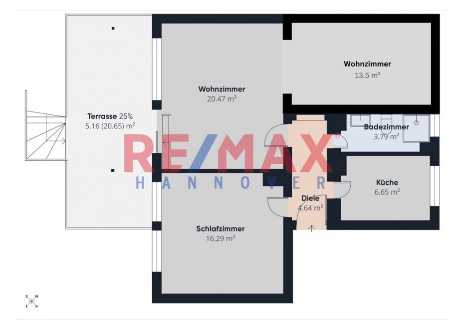 Grundriss EG Wohnung Mehrfamilienhaus Hannover