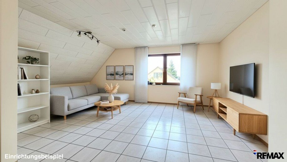 Wohnzimmer gestaged Maisonettewohnung Nordstemmen / Barnten