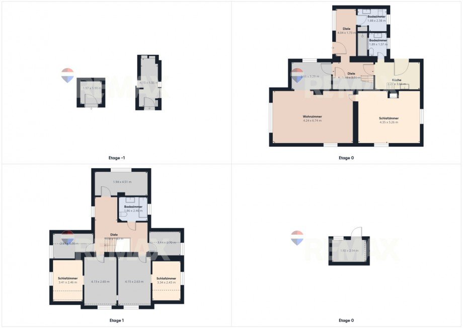 Grundrisse KG, EG, OG, Schuppen Einfamilienhaus Osterode am Harz