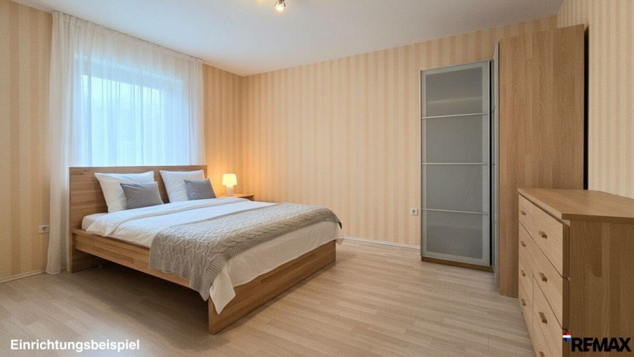 Schlafzimmer gestaged Maisonettewohnung Nordstemmen / Barnten