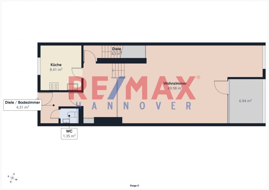 Grundriss EG Etagenwohnung Hannover