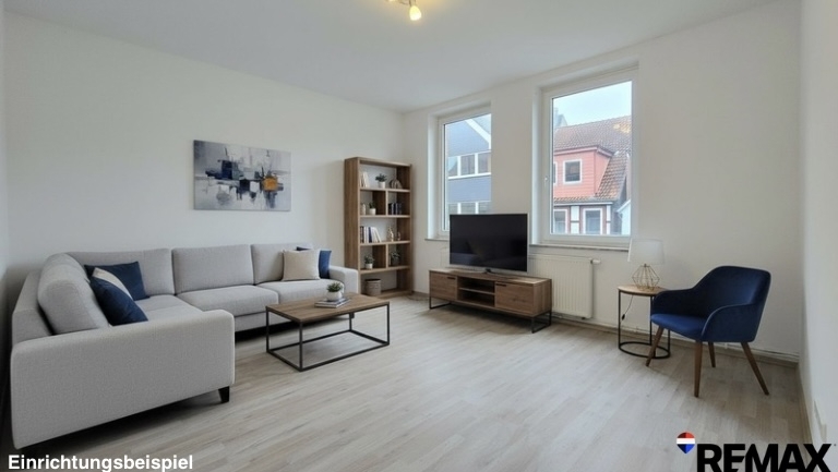 Wohnzimmer gestaged Einfamilienhaus Stadthagen