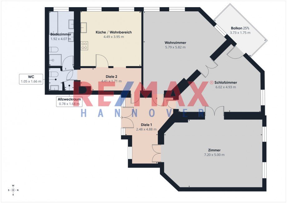 Grundriss_ Etagenwohnung Hannover / Oststadt