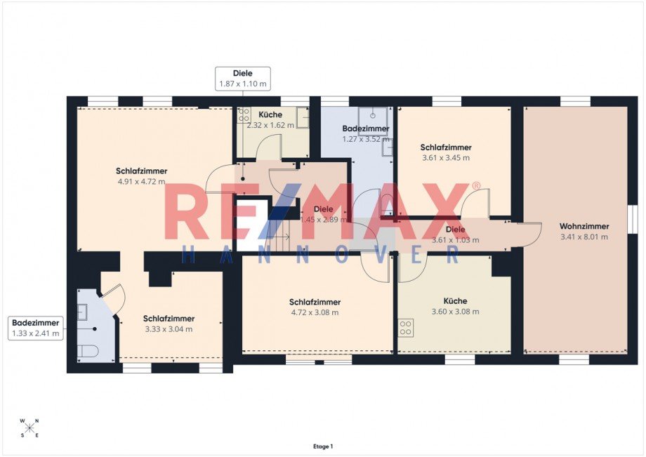Grundriss OG Mehrfamilienhaus Gro� Fl�the
