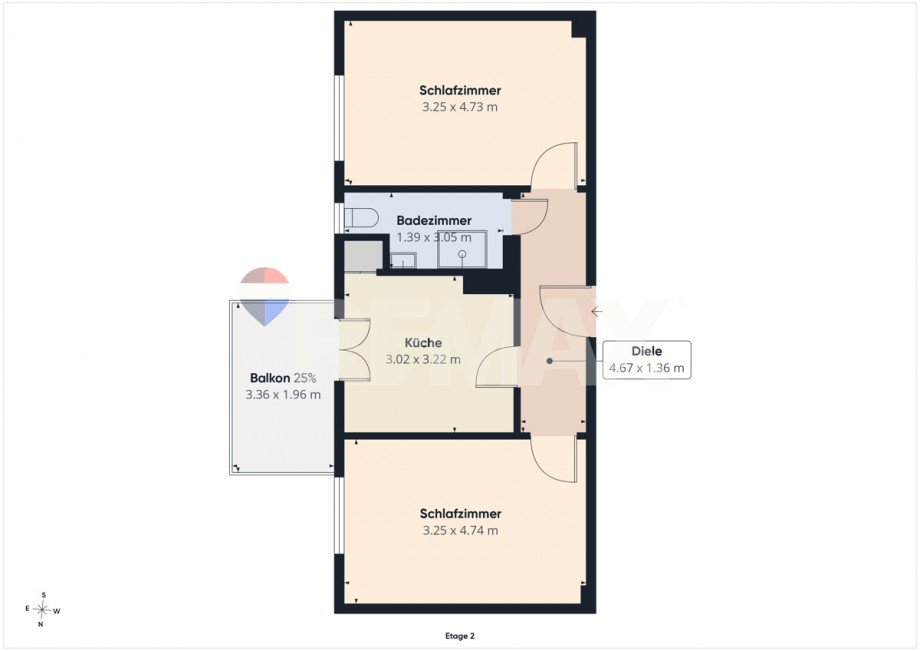 Grundriss Beispielwohnung 1 Etagenwohnung Hannover / Vahrenwald