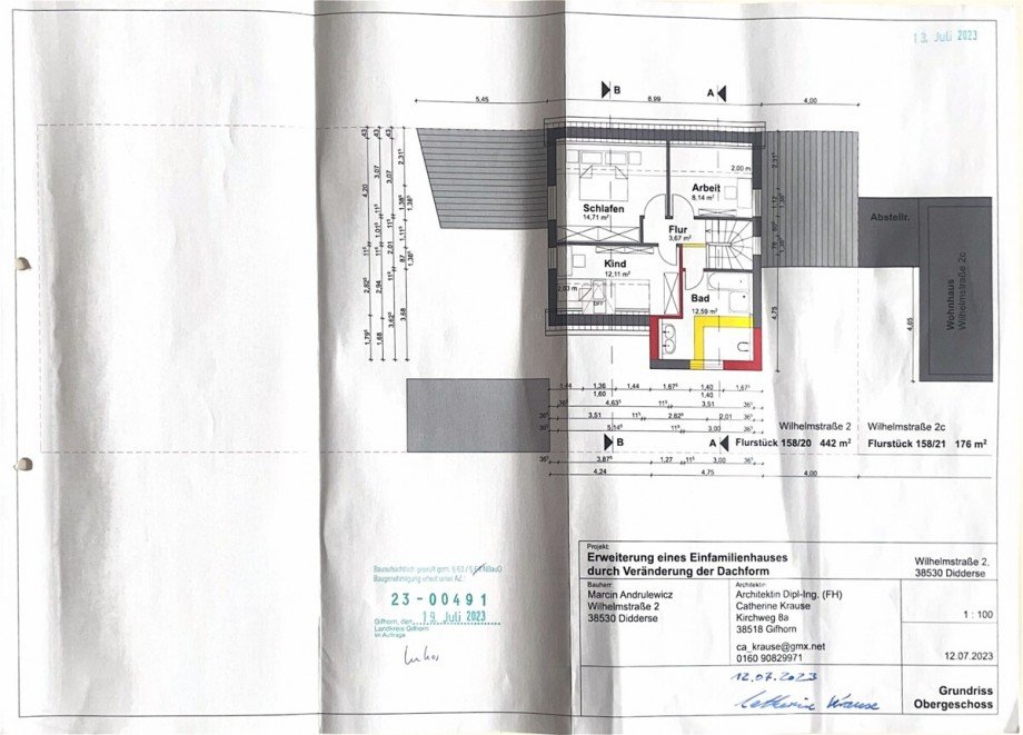 Grundriss OG gr. Haus Einfamilienhaus Didderse
