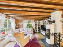 Wohnzimmer EG Blockholzhaus Idylle mit Pool, Kamin & Sauna: Dein t�gliches Urlaubsgef�hl