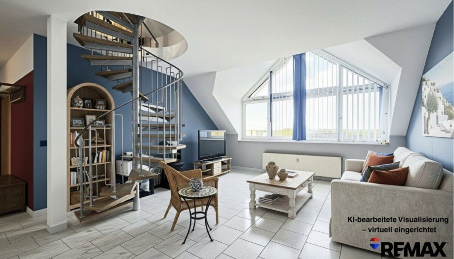 Wohnzimmer gestaged Maisonettewohnung Hannover / Anderten