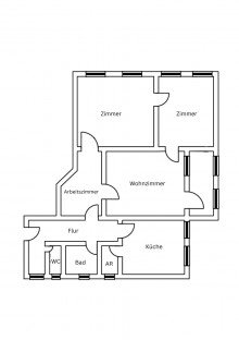 Grundriss Vermietete Altbauwohnung mit Originaldetails in begehrter Oststadt-Lage!